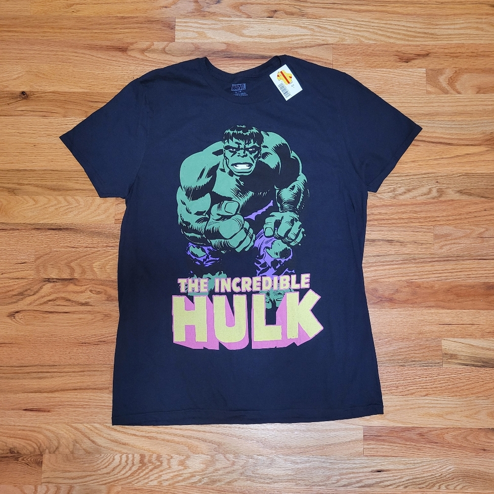 Mens Marvel The Incredible Hulk Comic Graphic Tee- L- Casual, Superhero, T-shirt
